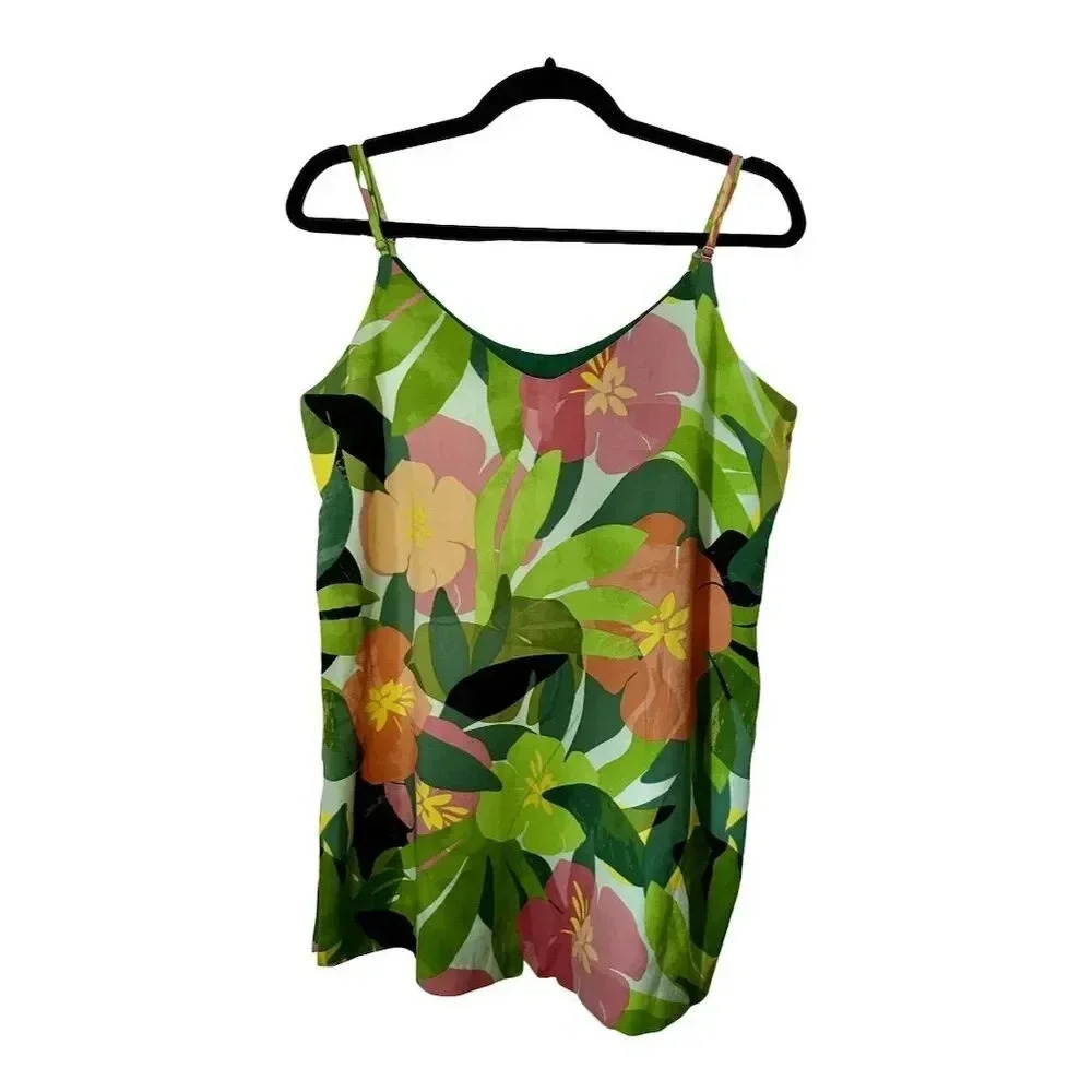 Eliane Rose Women's Tropical Floral Tank  Multicolor Size M Spaghetti Straps 003